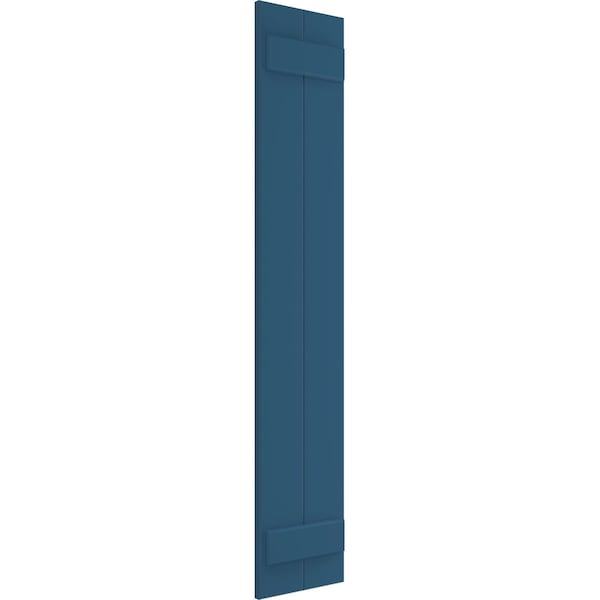 True Fit PVC Two Board Joined Board-n-Batten Shutters, Sojourn Blue, 10 3/4W X 43H